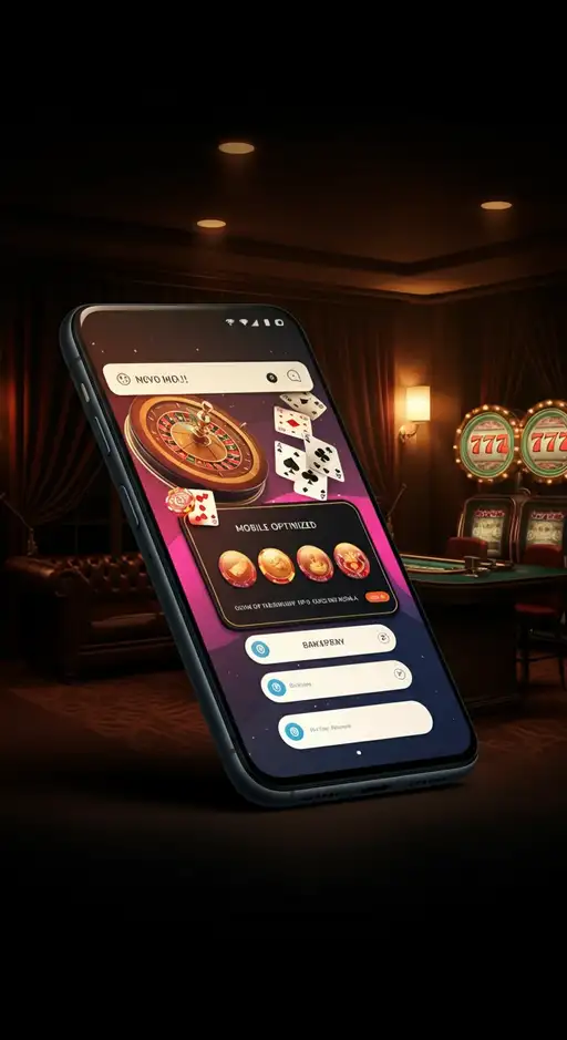 Interface mobile de VolerBet Casino sur smartphone, présentant une sélection de jeux optimisés pour écran tactile.